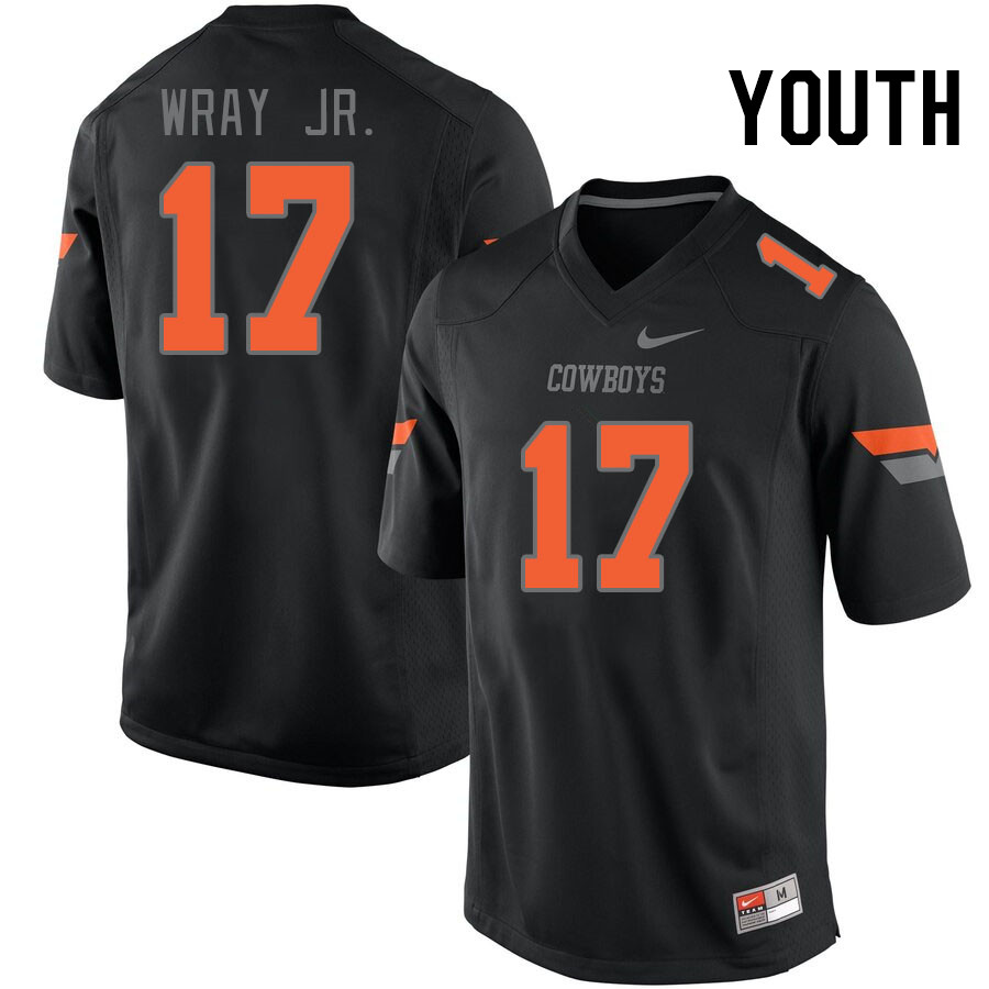 Men #17 Tywon Wray Jr. Oklahoma State Cowboys College Football Jerseys Stitched Sale-Black - Click Image to Close